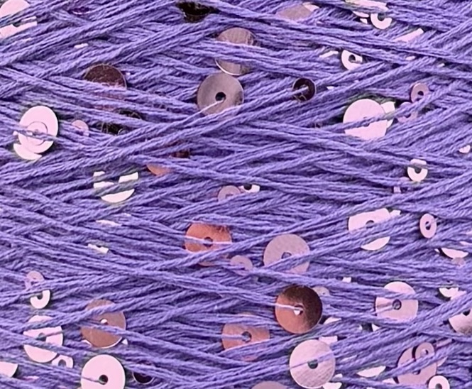 Art. Brillante 260 m / 100 g – Baumwolle mit Maxi-Pailletten col. Violett
